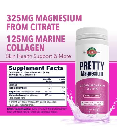 Buy KAL Pretty Magnesium Glowing-Skin Drink - Pomegranate 10.7 oz for Radiant Skin - Buy Online on GoSupps.com