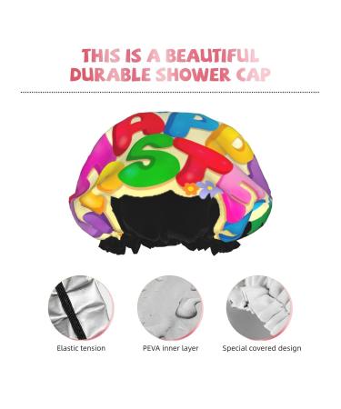 Happy Easter Day Reusable Shower Cap for Women & Kids - Adjustable, Double Layer, Suitable for All Hair Lengths - Buy Online on GoSupps.com