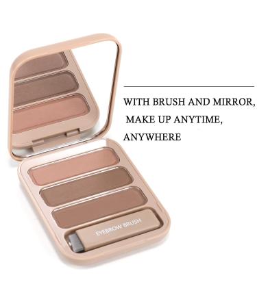 BOOBEN Eyebrow Powder Kit - Waterproof Long-Lasting Eyebrow Palette with Brush in 3 Colors (Light Brown Coffee) | Professional Eye Makeup - Buy Online on GoSupps.com