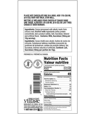 Gourmet du Village Hot Chocolate No Sugar Added Salted Caramel 15 Grams Caramel 15 g (Pack of 1) - Buy Online on GoSupps.com