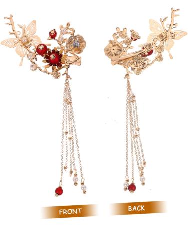 FRCOLOR 1 Pair Chinese Hair Clips with Tassel Apanese Flower Hair Clip Bridal Hair Comb Flower Tassel Hair Clip Chinese Hair Clips for Women Metal Hair Clips for Women Geisha Hanfu Woman - Buy Online on GoSupps.com
