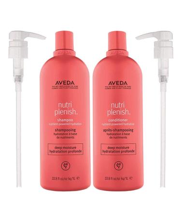 Aveda Nutriplenish Deep Moisture Shampoo & Conditioner 33.8 Oz Each With Pumps