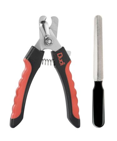 Dudi Pet claw scissors for dogs cats - also for rabbits rabbits & guinea pigs - with safety mechanism - nail scissors set with claw grinder - black red - large large black/red