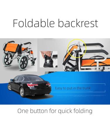 Ultra Lightweight Foldable Wheelchair with Handbrakes and Swing Away Footrests 45Cm Wide Seat Portable & Transport Wheelchair Wheelchairs for Elderly Adults(Color:D) - Buy Online on GoSupps.com