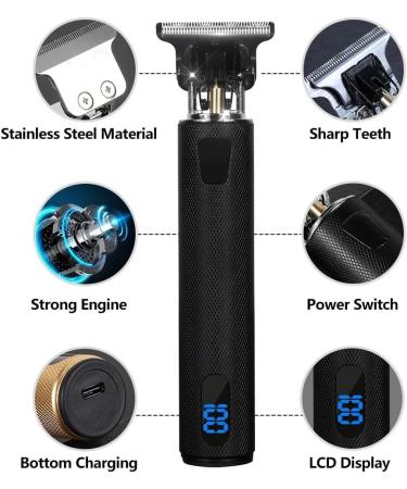 Professional Hair Clippers for Men - Electric Blade LCD Display Oil Head & Carving Razor - International Shipping Available - Buy Online on GoSupps.com