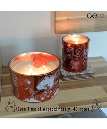 Celestial Large Scented Candle with Cherry Quartz Gemstones - Perfect Astrology Gift for Men and Women - Buy Online on GoSupps.com