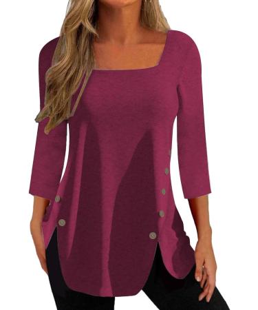 Women's Square Neck Side Button Sweatshirt - Solid Black Long Sleeve Pullover Hoodie - Buy Online on GoSupps.com