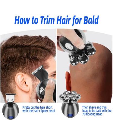 5 in 1 Electric Head Shaver for Men - 7D Floating Cutter IP68 Waterproof USB Charging - Ideal for Bald Heads & Beard Grooming - Buy Online on GoSupps.com