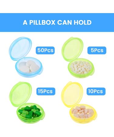 WLLHYF 5 Pack Mini Pill Box - Portable Vitamin Organizer for Travel | Small Pill Holder in Yellow Green & Blue - Buy Online on GoSupps.com