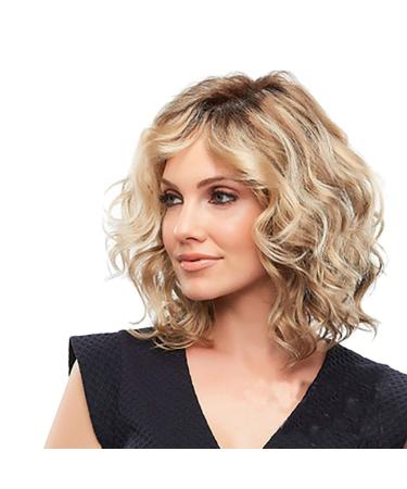 Buy TIREOW Women's Fashion Synthetic Gold Short Curly Wig Anti-Warping Water Wave Hair Wig for Stunning Looks | International Shipping Available - Buy Online on GoSupps.com