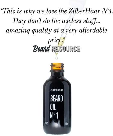 ZilberHaar Beard Oil N1 - Pure Organic Moroccan Jojoba & Argan Oil - 2 oz - Natural Beard Growth & Hydration - Buy Online on GoSupps.com