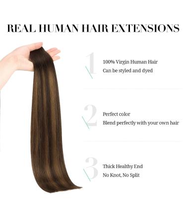 Doores Hair Extensions - Balayage Dark Brown to Chestnut 50cm (20 inch) - 50g Skin Weft Tape Remy Hair - 20PCs #2/6/2 Dark Route - Buy Online on GoSupps.com
