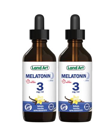 Liquid Melatonin Sleep Aid Maximum Absorption - Great Taste - Vegan GMO-Free - Gluten Free Sugar Free- Made in Canada - 2 Pack - (2x50 ml) 50 ml (Pack of 2)