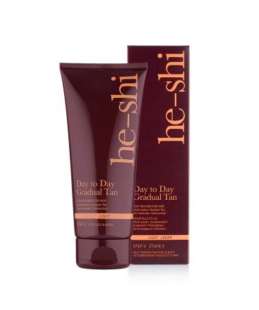 Daily use gradually browning moisturizer from He-Shi-no self-tanned smell-simple application-natural vegan formula with pro-vitamin E B5 & aloe vera-self-tanned for body and face