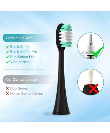 8 Pack Replacement Toothbrush Heads for Aquasonic Black Series and Vibe Series - Compatible with Black Series Pro and Duo Pro (Black) - Buy Online on GoSupps.com