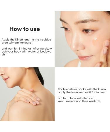 Kince Body Acne Wash Off Toner - Enzyme Keratopeel & Triple Peeling Complex (AHA BHA PHA) | 3.38 fl. oz - Unclog Pores & Clear Skin - Buy Online on GoSupps.com