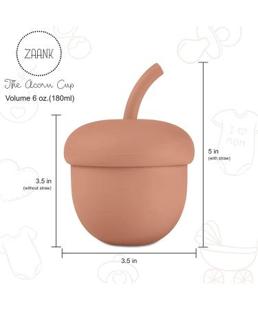 Zaank Silicone Sippy Cup with Straw | Toddler Transition Training Cup | BPA Free & Shatterproof | Dishwasher Safe | 6oz (Rusty-Beige 2) - Buy Online on GoSupps.com