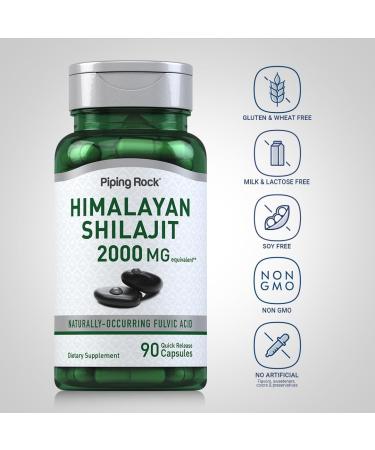 Piping Rock Shilajit Capsules | 90 Count | Himalayan Fulvic Acid | Non-GMO Gluten Free Supplement - Buy Online on GoSupps.com