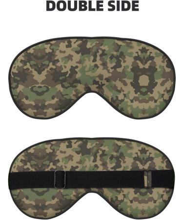 Green Camo Print Sleep Eye Mask - Silk Light Blocking Blindfold for Men & Women | Ultimate Comfort for Relaxation - Buy Online on GoSupps.com