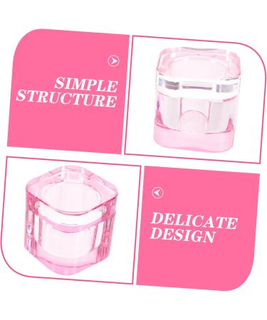 Ipetboom Glassware Tools Nail Art Brush Cup Pink Manicure Tools With Cover Crystal Glass Glass Nail Dish Cup 5.70X5.40X5.40CM Pink - Buy Online on GoSupps.com