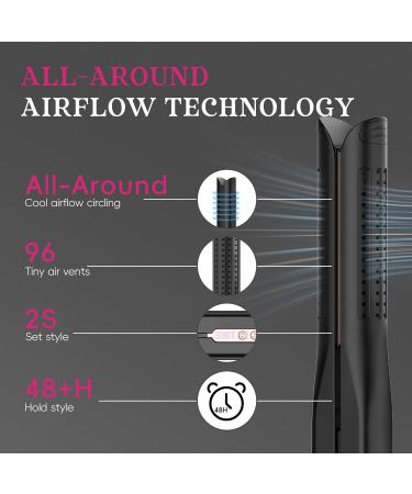 SKIMI Airflow Styler - Titanium Flat Iron & Curling Wand with Cooling Vents | Professional Hair Straightener & Curler (Black & Pink) - International Shipping Available - Buy Online on GoSupps.com