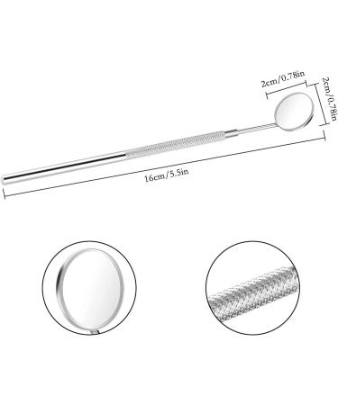 Kinzio Dental Mouth Mirror - Curved Angle Inspection Tool for Oral Care & Eyelash Extensions - Silver - Buy Online on GoSupps.com