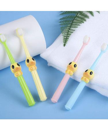 TOYANDONA 4pcs Kids Extra Toothbrush with 10000 Bristles - Cartoon Duck Micro Nano Manual Toothbrushes for Sensitive Gums - Adult and Kid Tooth Brush Set - Buy Online on GoSupps.com
