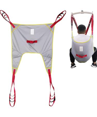 Universal Full Body Mesh Lift Sling with Commode Opening Handicap Lift Commode Sling Medical Transfer Belt with Four Point Support Full Body Sling L