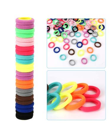 120PCS Baby Hair Ties - Cotton Toddler Hair Bands for Girls - Elastic Ponytail Holders by Nspring (Assorted Bright Colors) - 1 Inch Diameter - Buy Online on GoSupps.com