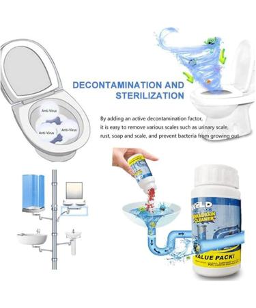 Wild Tornado Pipe Dredge Deodorant Powerful Sink and Drain Cleaner Super Clog Remover for Kitchen Toilet Pipe Dredging (2 PCS) - Buy Online on GoSupps.com