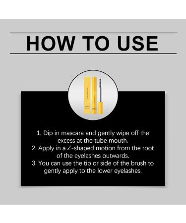  FUYOULILO Washable Mascara Waterproof Long Lasting Mascara For Voluminous Lashes Long Curled Lashes Hypoallergenic (Yellow) - Buy Online on GoSupps.com