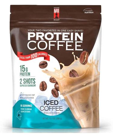 Complete Nutrition High Protein Maine Roast Iced Coffee, 15 g of Quality Protein, 2 g Carbs, Zero Sugar, 2 Shots of Espresso, Keto Friendly, All Natural, 15 Servings, 12.7 Oz