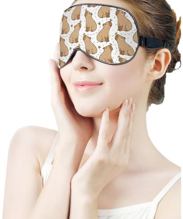 Buy Cute Cartoon Capybara Sleeping Mask | Soft Light-Blocking Eye Covers for Men Women & Kids - Adjustable Strap Sleepmask - Buy Online on GoSupps.com