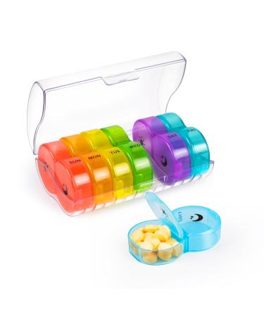Am Pm Pill Organizer 7 Day 2 Times a Day Large Weekly Pill Box pill boxes and organizer 2 times a day