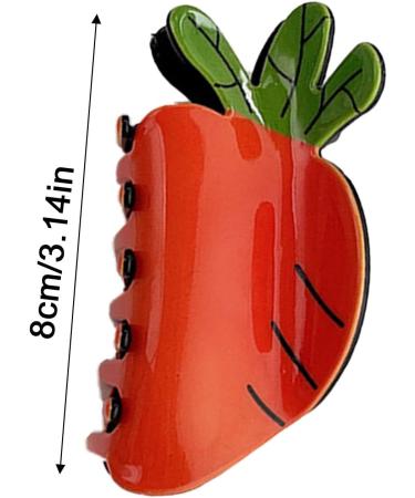 Food Hair Clips - Cute Food Hairpin Funky Summer Beach Fruit Shape Hair Clip Strong Hold Hair Jaw Barrettes for Girls Teens Adults carrot - Buy Online on GoSupps.com