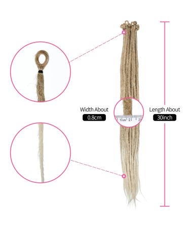 30-Inch Synthetic Dreadlocks Extensions - 20 Strands Pack Soft Crocheted Hair Reggae Hip-Hop Style Two Colors mt27-613 - Buy Online on GoSupps.com