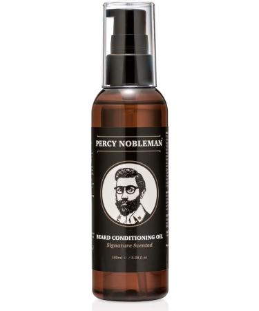 Percy Nobleman Beard Oil - 99% Natural Signature Scented Blend for Conditioning and Softening Facial Hair (100ml) - Buy Online on GoSupps.com