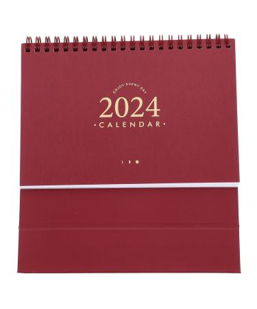 COHEALI Pad Calendar 2024 18 Months Calendar 2023-2024 Desk Calendar Daily Schedule Calendar Calender Birthday Decoration for Girl Household Desk Calendar Dating Small Desktop Spiral Paper Red