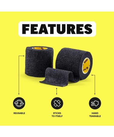SPORTTAPE Self-Adhesive Football Sock Tape | 5cm x 4.5m - White | Cohesive Bandage Sock Wrap Shin Pad Tape | Goalkeeper Wrist Tape & Football Ankle Tape | Pet & Vet Wrap for Dogs Horse - Single Roll White 5x450 cm (Pack of 1) - Buy Online on GoSupps.com