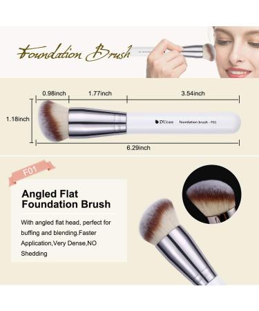 Ducare 3Pcs Makeup Brush Set - Foundation, Concealer, Blusher | White Travel Kabuki Brushes for Liquid Blending & Contouring - Buy Online on GoSupps.com