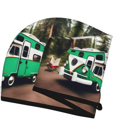Happy Camper Green Coral Velvet Dry Hair Cap | Ideal for Home Travel Pool Parties & More - Quick Drying & Soft Comfort - Buy Online on GoSupps.com