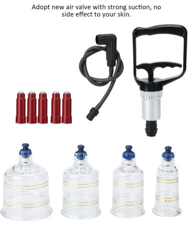 FaceUUUUR Cupping Set with Pump - 19-Piece Chinese Acupuncture Therapy Kit for Home Hijama Muscle & Joint Relief - Buy Online on GoSupps.com