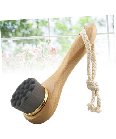 IWOWHERO Facial Cleansing Brush Wooden Skin Scrubbers Blue Headpiece Facial Scrub Brush Cleaning Brush Microfiber Brush Wood Skin Wash Brush Natural Face Sponge Brush Bamboo - Buy Online on GoSupps.com