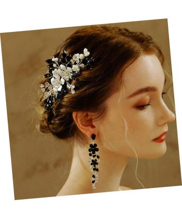Housoutil Pearl Flower Comb Hair Combs for Wedding Crystal Hair Charms Rhinestone Hair Accessories Black Hair Accessories Plush Purse Bra Extenders Rhinestones Manual Hair up Bride - Buy Online on GoSupps.com
