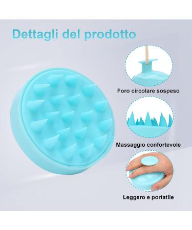 PHAVESAS Scalp Massage Brush | Silicone Shampoo Brush for Improved Blood Circulation - Blue - Buy Online on GoSupps.com