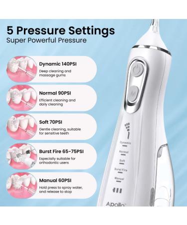 Apollo Water Flosser for Teeth Whitening & Dental Care | 5 Modes 300ML Capacity Waterproof | Perfect for Gums & Braces - Buy Online on GoSupps.com
