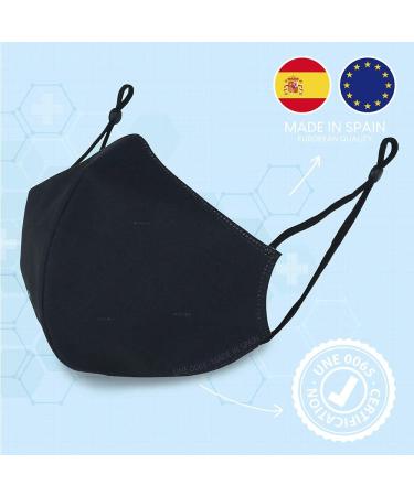 BONNYCO Washable Cloth Mask - Set 3 Washable Mask Black Mask Certificate UNE 0065 Adjustable Reusable Fabric Masks Approved - Buy Online on GoSupps.com