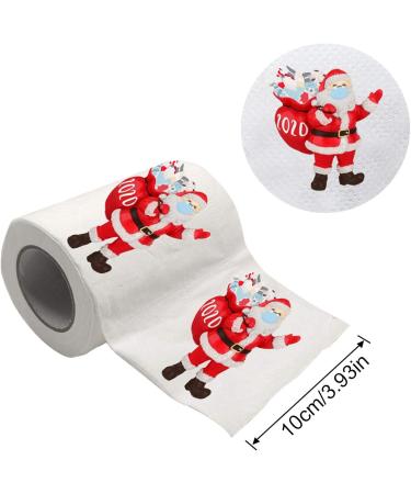 1 Roll Santa Claus Toilet Paper Merry Christmas Tissue Paper Funny Prank Tissue for Christmas Stocking Stuffers Favors Goforwealth - Buy Online on GoSupps.com