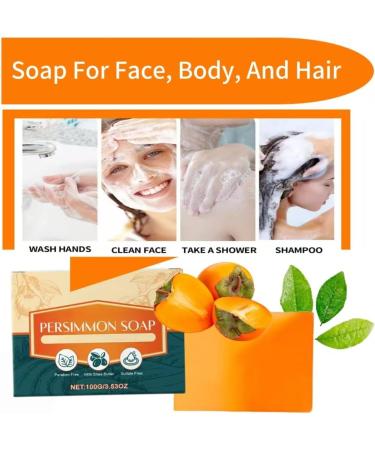 Gentle &Effective Persimmon SoapPersimmon Soap for Body Odor Brightening & Glow Persimmon Soap Bar Persimmon Body Soap for Women with Tea Tree extract & Shea Butter 2 - Buy Online on GoSupps.com