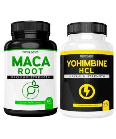 Maca Root Capsules for Men & Women - 15,000mg Extract Equivalent and Yohimbine HCL 5mg for Men and Women